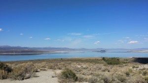 Strekke på beina ved Mono Lake 