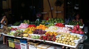 Markedet i Hue på vei til kokkekurs