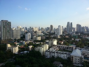 Last night in Bangkok på fancy hotell med fin utsikt :)