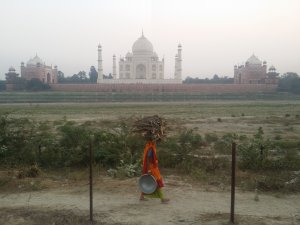 Taj Mahal fra andre siden av elven 