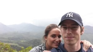 På toppen av et "fjell" i Munnar. 1 time kø begge veier, men vi fikk iallefall sett geiter og en super utsikt