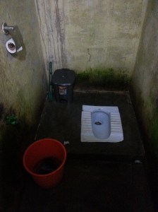 Dette toalettet har en sjelden luksusgode - nemlig toalettpapir.. 