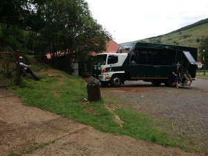 Aper overalt. Bilen i bakgrunnen er "truck'en" vi kjørte mellom de forskjellige overnattingsstedene. 